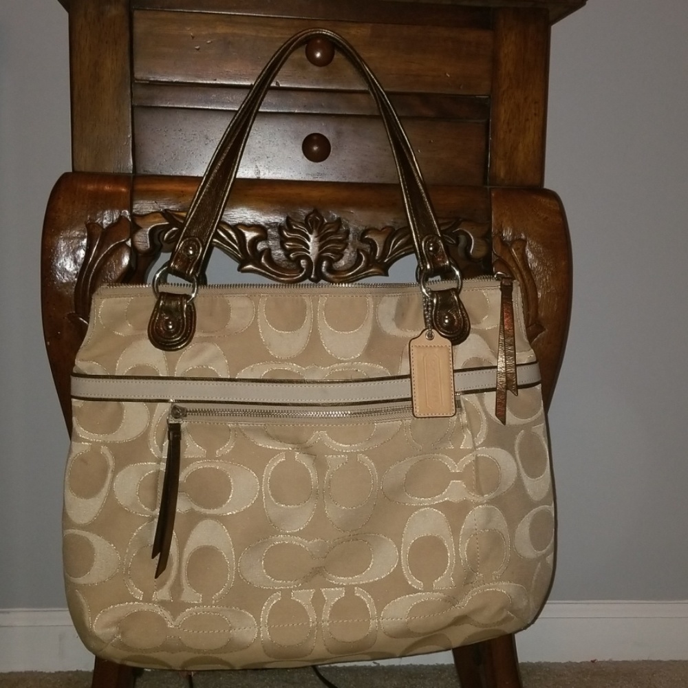 Authentic Coach Beige Purse